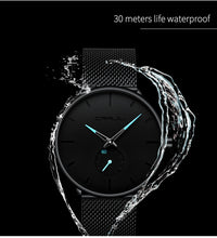 Load image into Gallery viewer, CRRJU Men&#39;s Black Water Resistant Watch