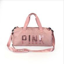 Load image into Gallery viewer, PINK GYM BAG WITH SHOE COMPARTMENT