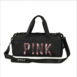 PINK GYM BAG WITH SHOE COMPARTMENT